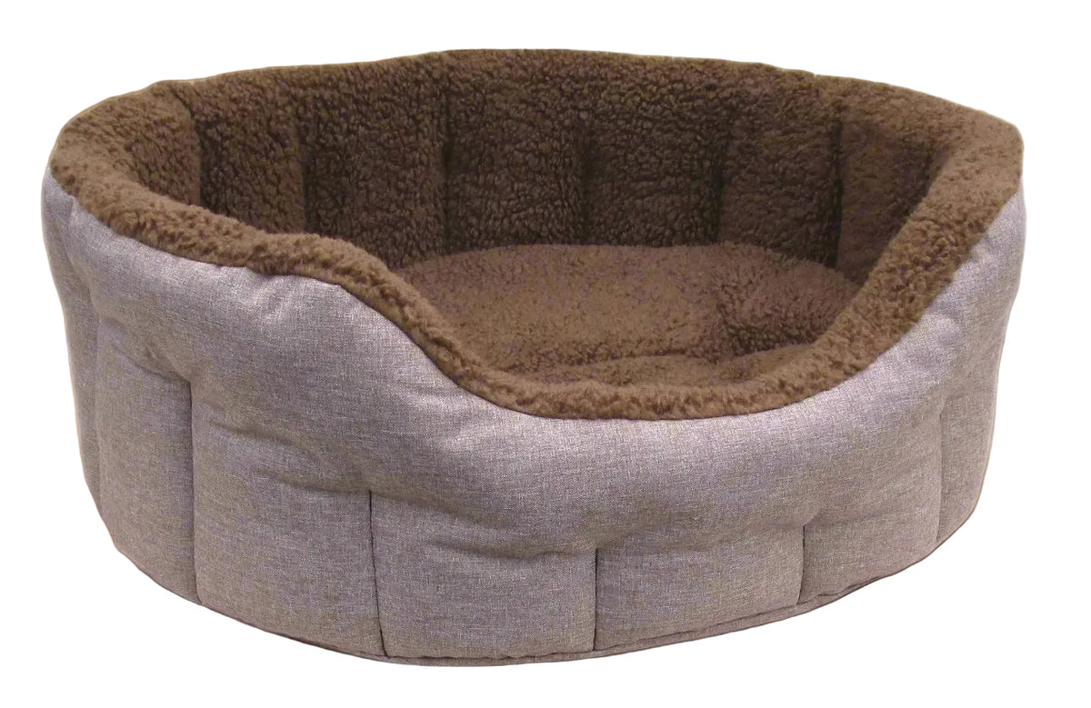 Country Dog Premium Fleece-Lined Oval Bolster Dog Bed