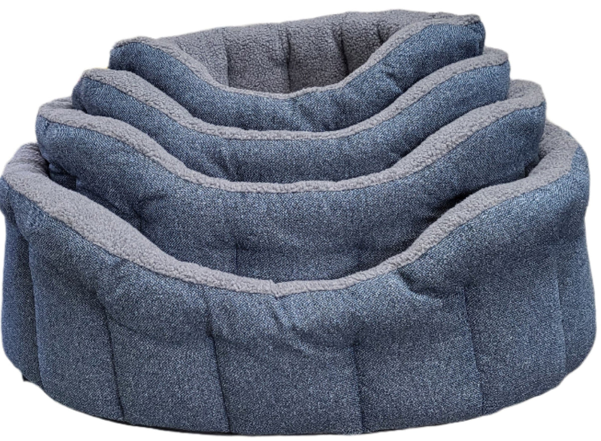 Country Dog Premium Orkney Tweed Fleece-Lined Bolster Dog Bed