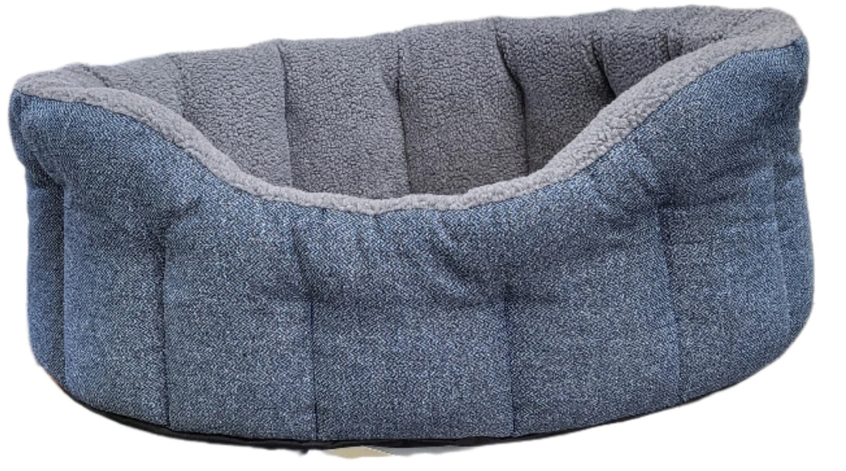 Country Dog Premium Orkney Tweed Fleece-Lined Bolster Dog Bed