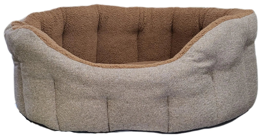 Country Dog Premium Orkney Tweed Fleece-Lined Bolster Dog Bed