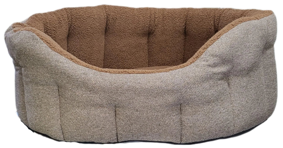 Country Dog Premium Orkney Tweed Fleece-Lined Bolster Dog Bed