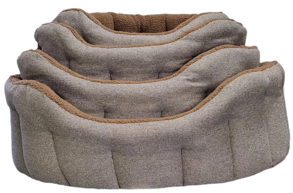 Country Dog Premium Orkney Tweed Fleece-Lined Bolster Dog Bed