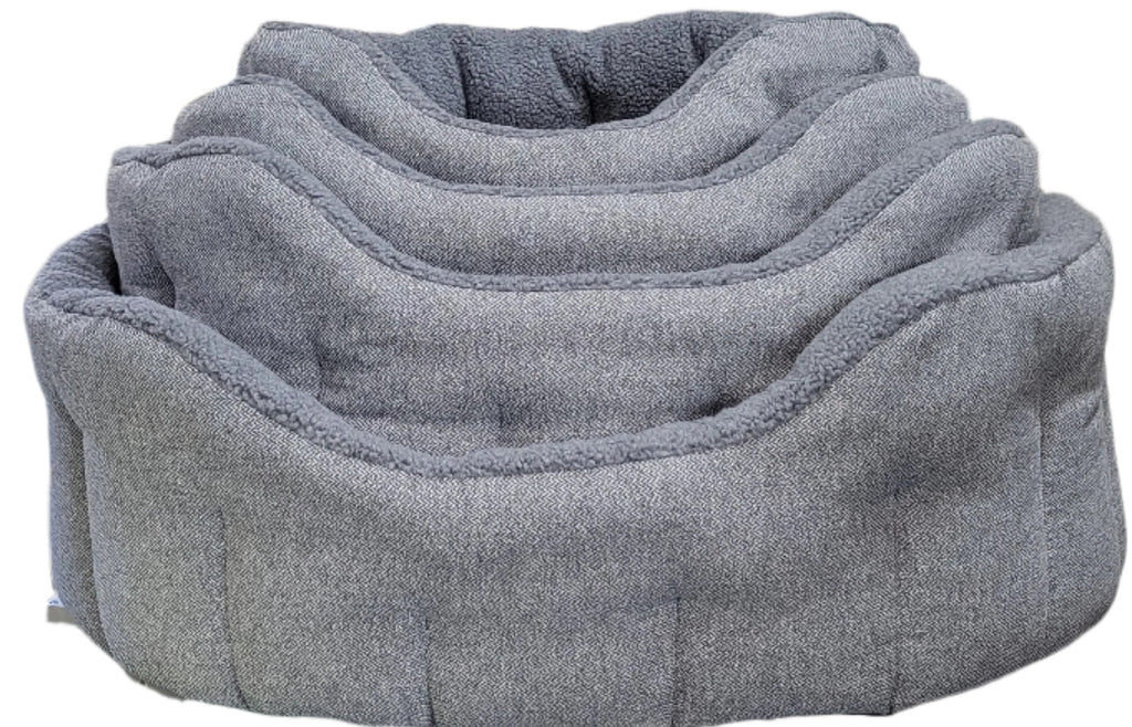 Country Dog Premium Orkney Tweed Fleece-Lined Bolster Dog Bed