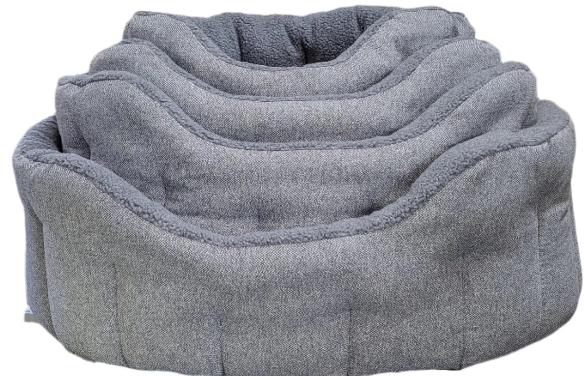 Country Dog Premium Orkney Tweed Fleece-Lined Bolster Dog Bed