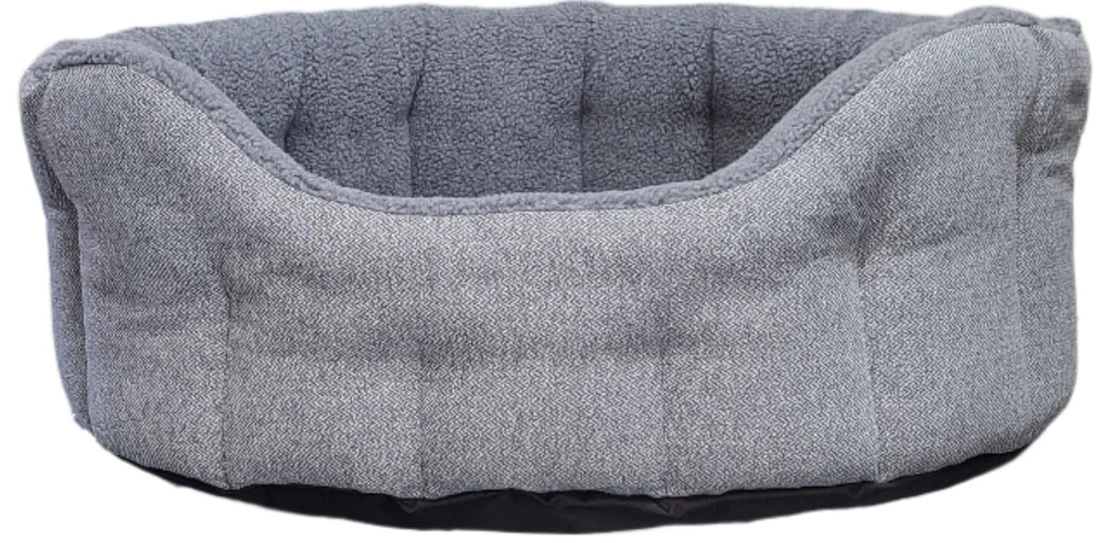 Country Dog Premium Orkney Tweed Fleece-Lined Bolster Dog Bed