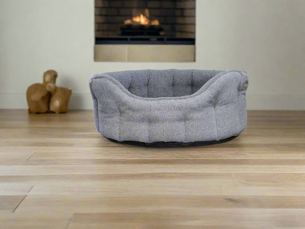 Country Dog Premium Orkney Tweed Fleece-Lined Bolster Dog Bed