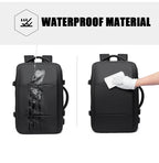 BANGE Aesthetic Men Business Backpack School Expandable USB Bag, Large Capacity 17.3 Laptop Waterproof Fashion Travel Backpack