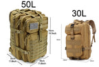 QT&QY 30L/50L MOLLE Tactical Backpack for Hiking & Travel