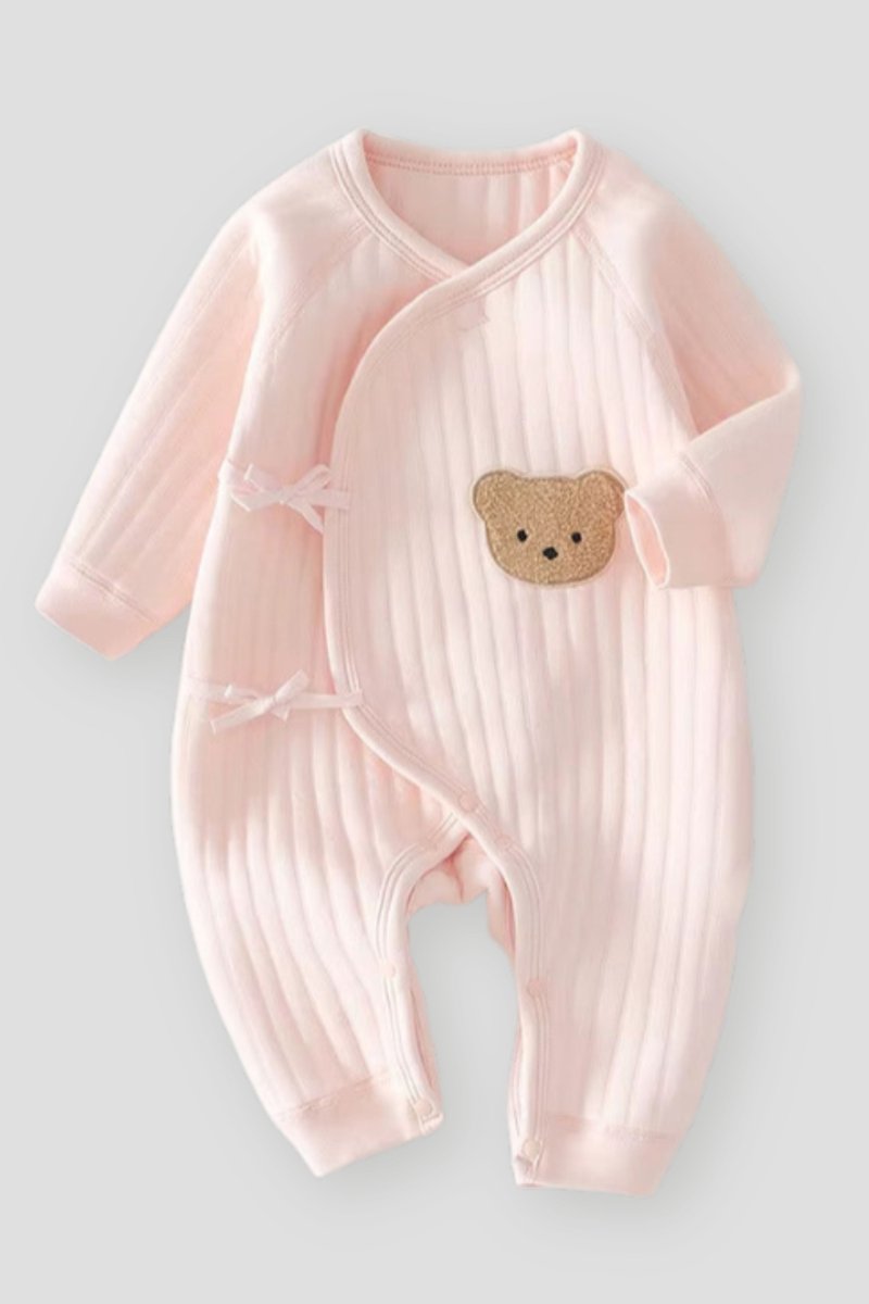 Personalised Pink Bouclé Baby Bear & Rainbow Gift Box