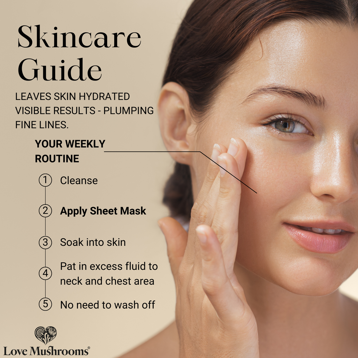 Love Mushrooms Collagen Truffle Sheet Face Mask – Single