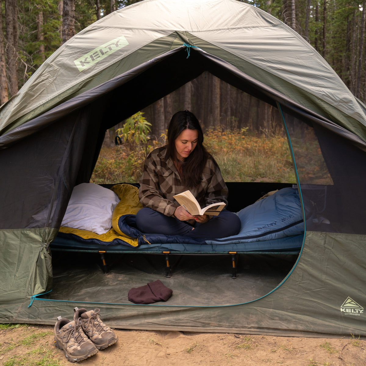 Kelty Lowdown Camp Cot Bed in Fern
