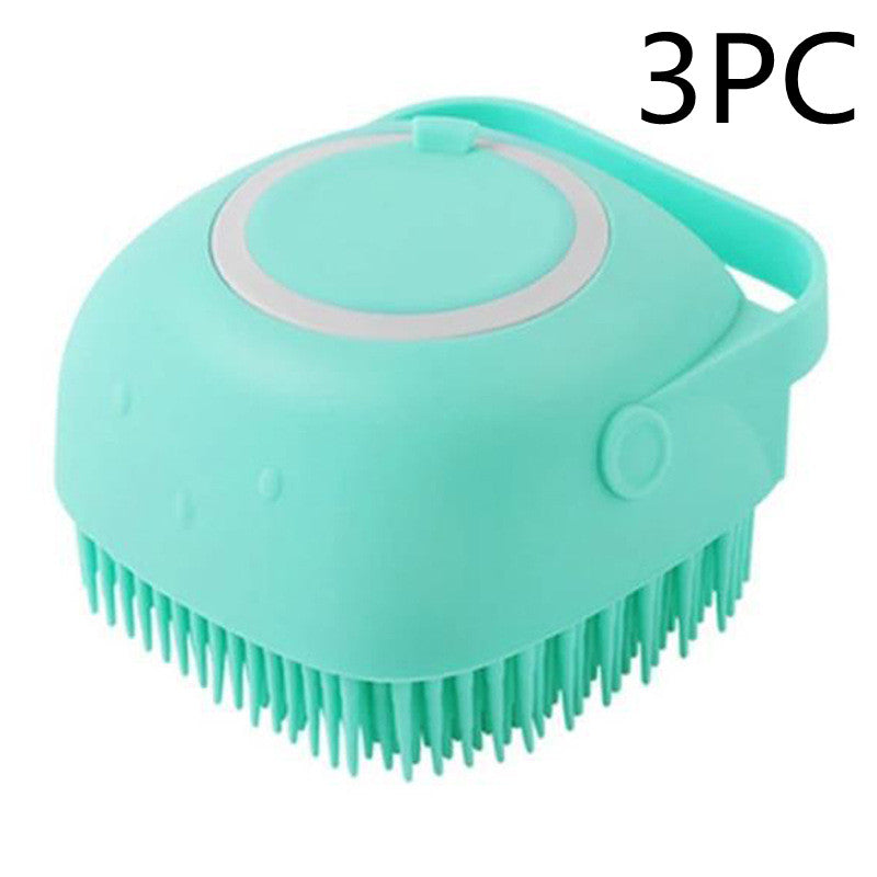 Silicone Shampoo Dispensing Bath Brush for Dogs & Cats
