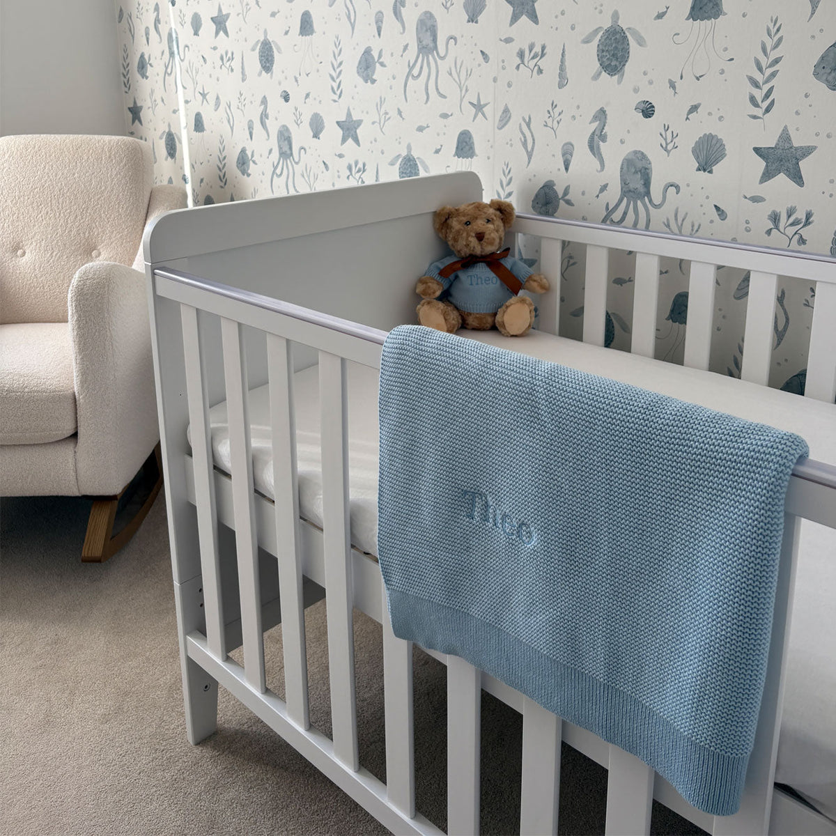 Organic Cotton Personalised Baby Blanket