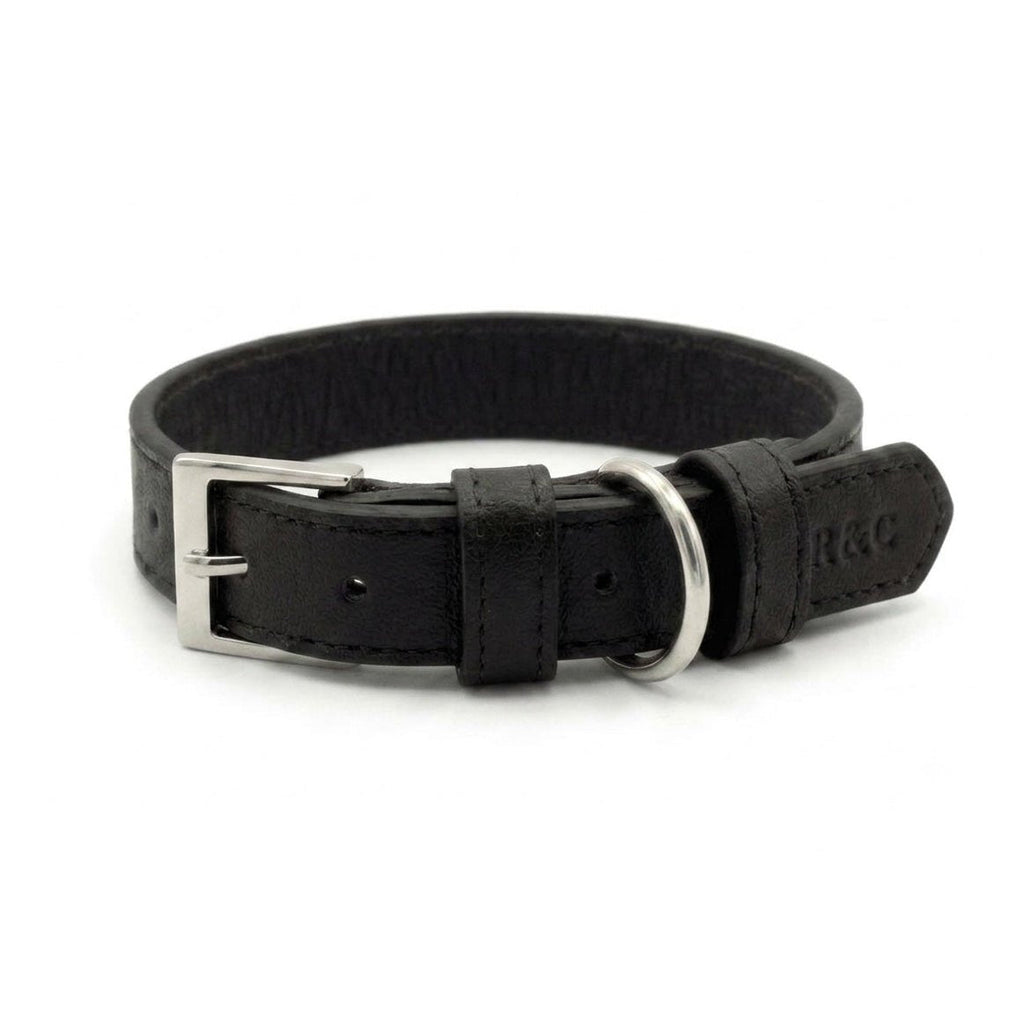 Black Leather Dog Collar