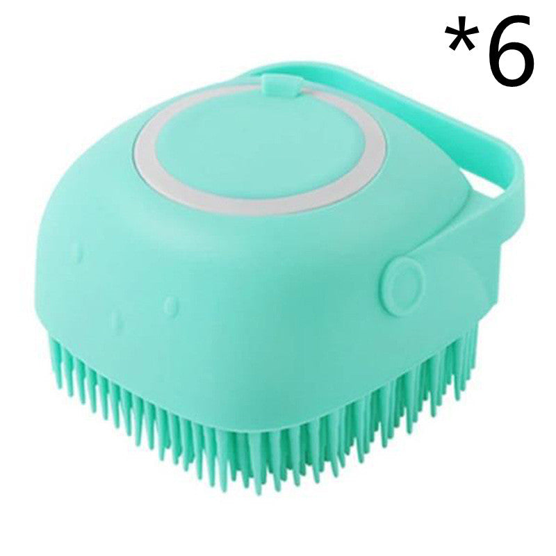 Silicone Shampoo Dispensing Bath Brush for Dogs & Cats