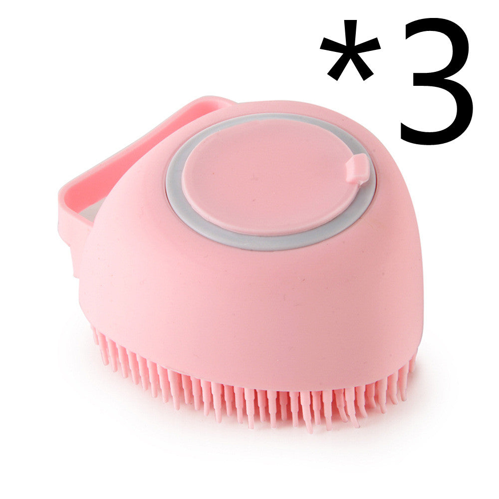 Silicone Shampoo Dispensing Bath Brush for Dogs & Cats