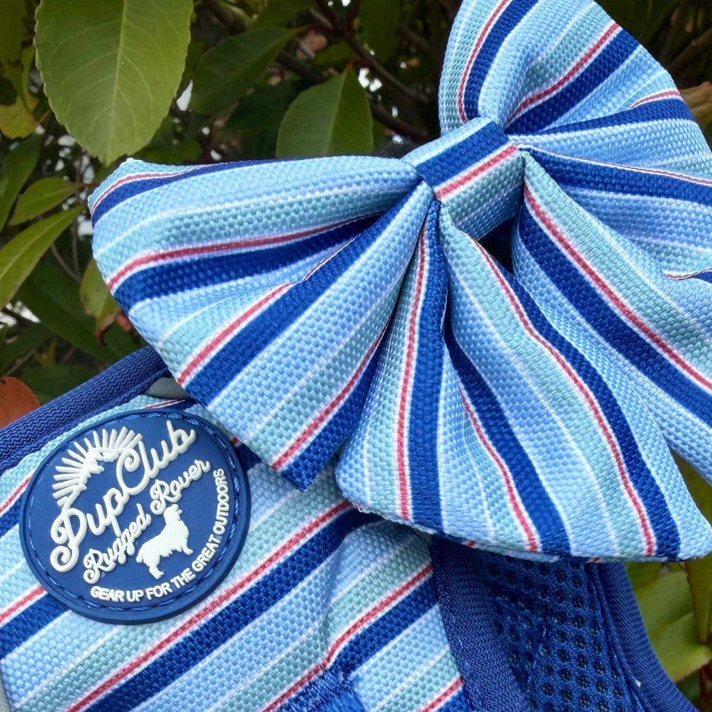 Dog Sailor Bow – Sea Breeze Stripes