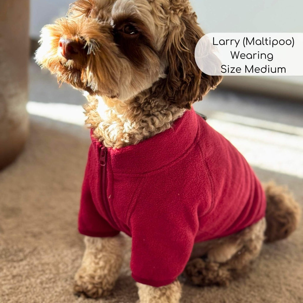 Dog Fleece Coat – Berry Red