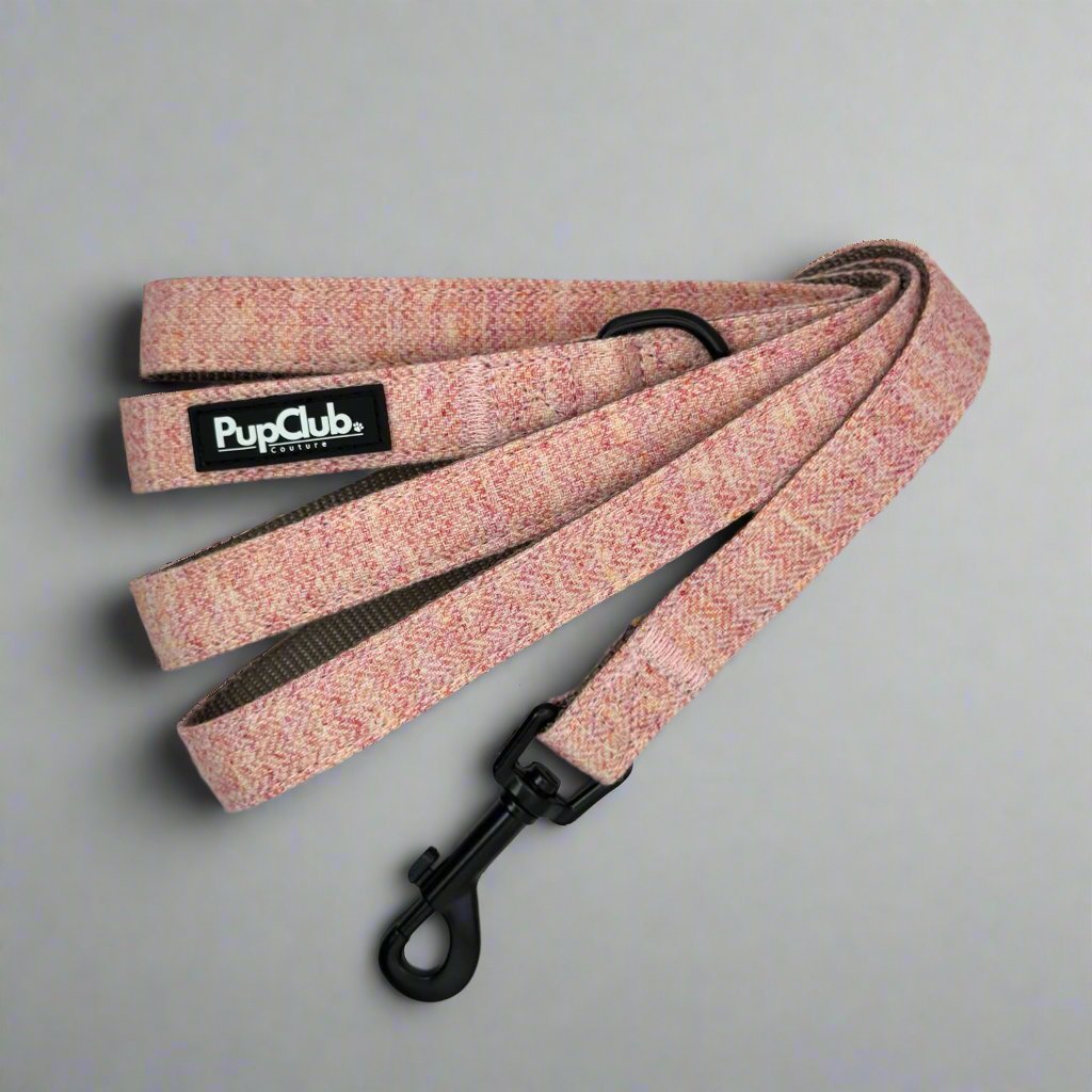 Dog Lead – Tweed Pink