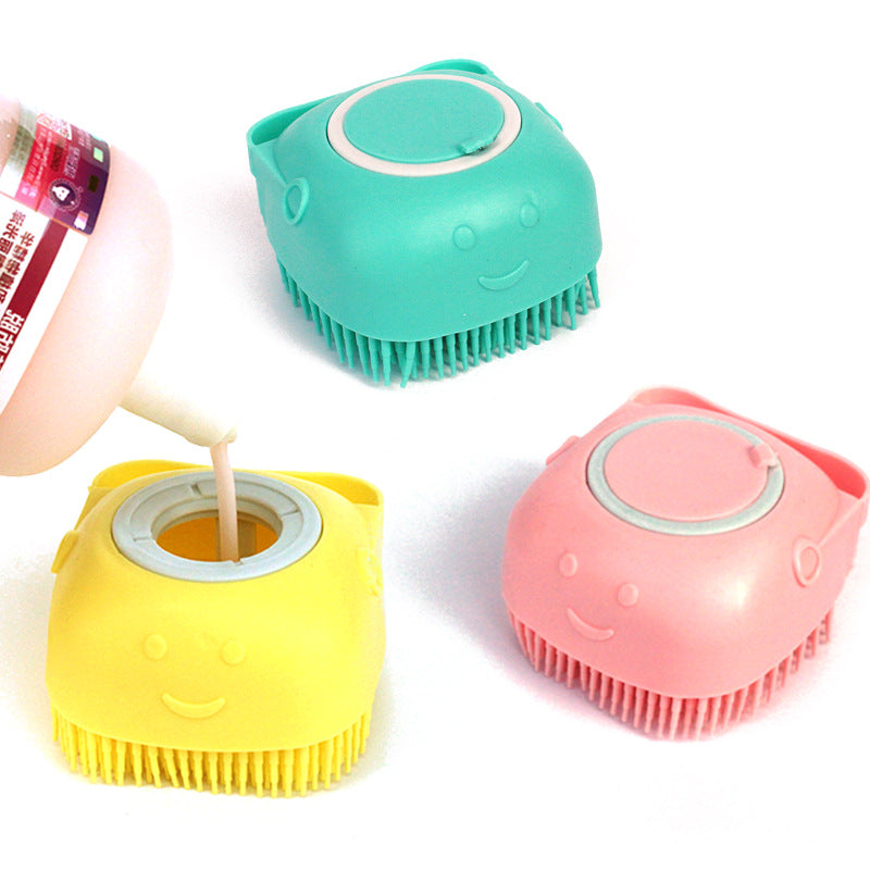 Silicone Shampoo Dispensing Bath Brush for Dogs & Cats
