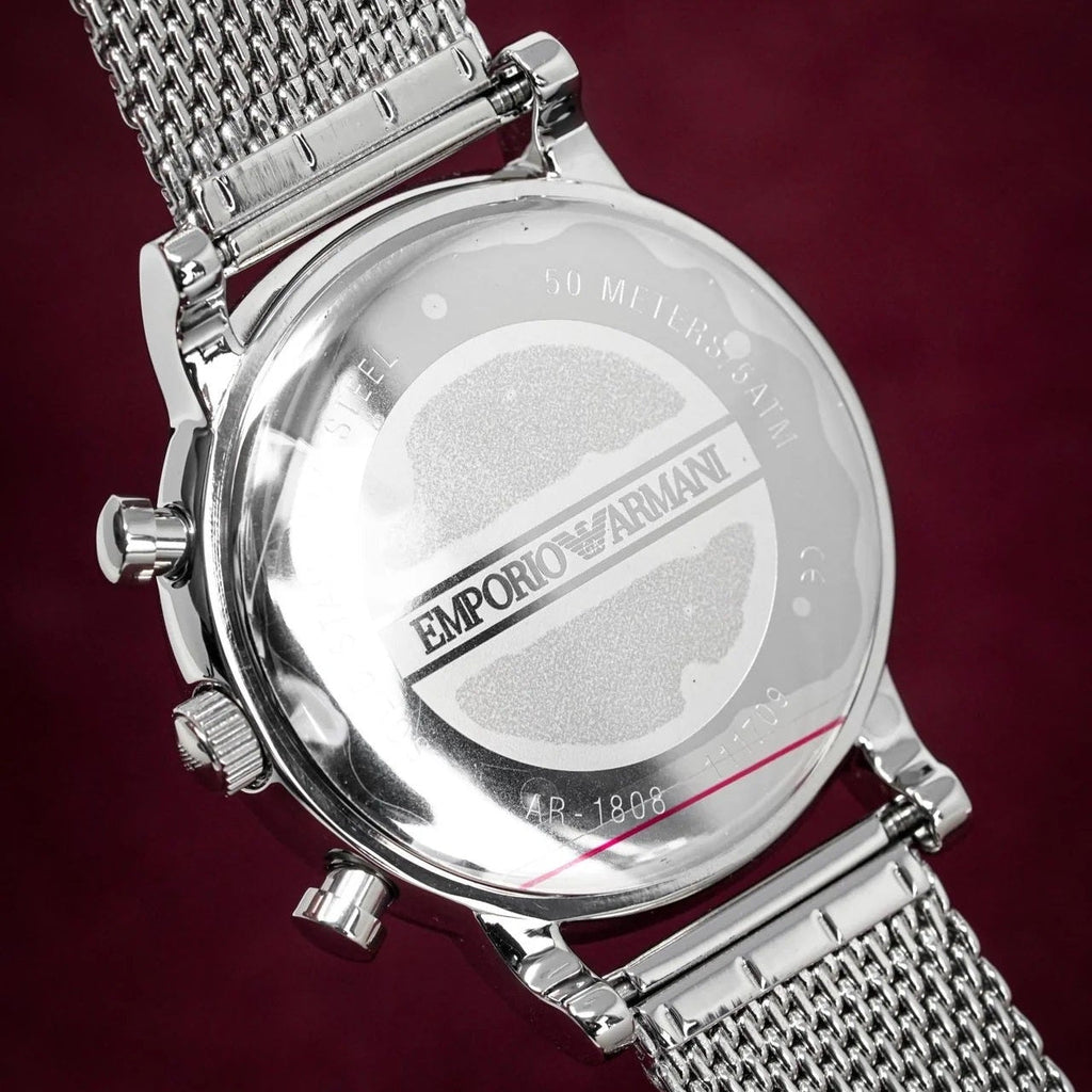 Emporio Armani AR1808 Luigi Men's Silver Mesh Watch