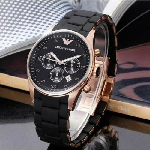 Emporio Armani AR5905 Sportivo Men's Black & Rose Gold Watch