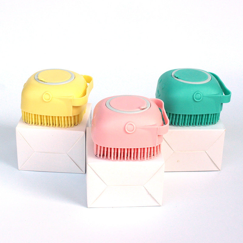 Silicone Shampoo Dispensing Bath Brush for Dogs & Cats