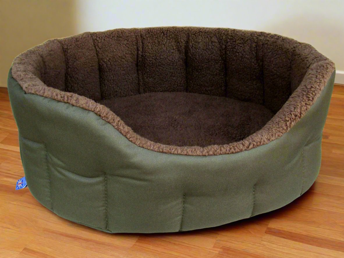 Country Dog Premium Fleece-Lined Oval Bolster Dog Bed