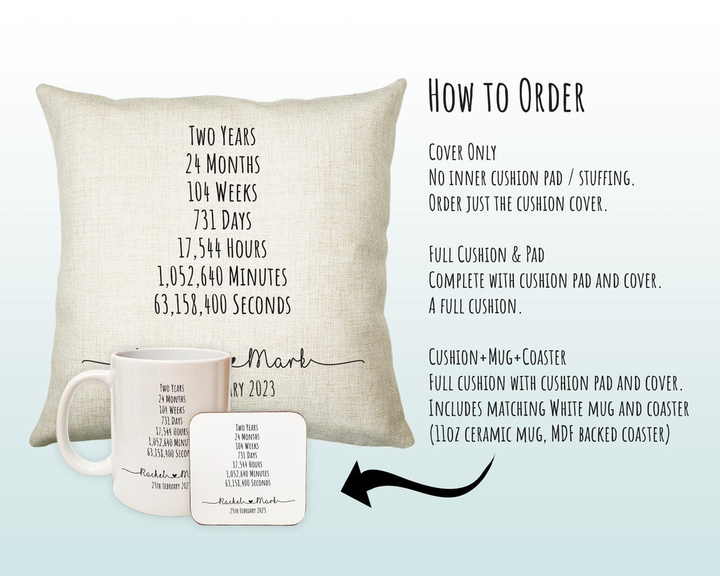 Personalised 2nd Anniversary Cushion