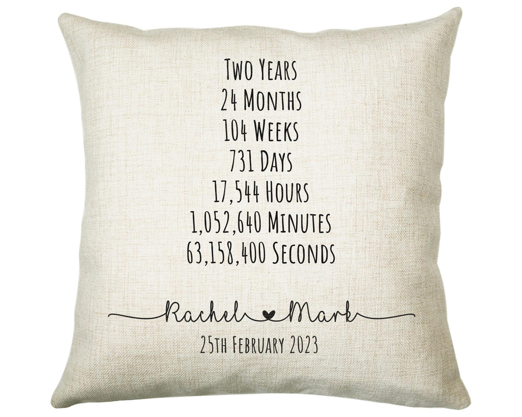 Personalised 2nd Anniversary Cushion