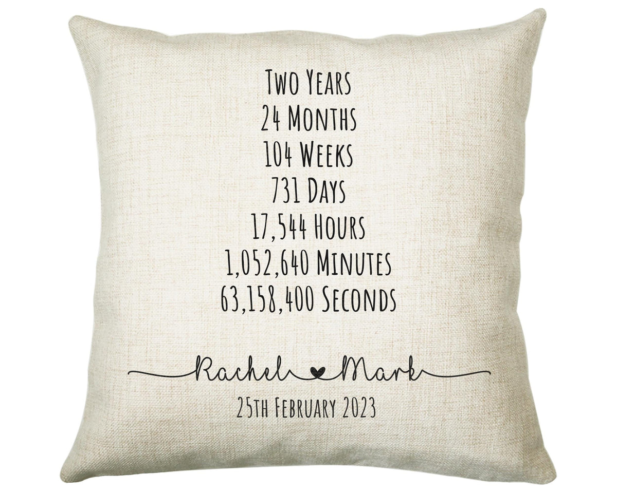 Personalised 2nd Anniversary Cushion