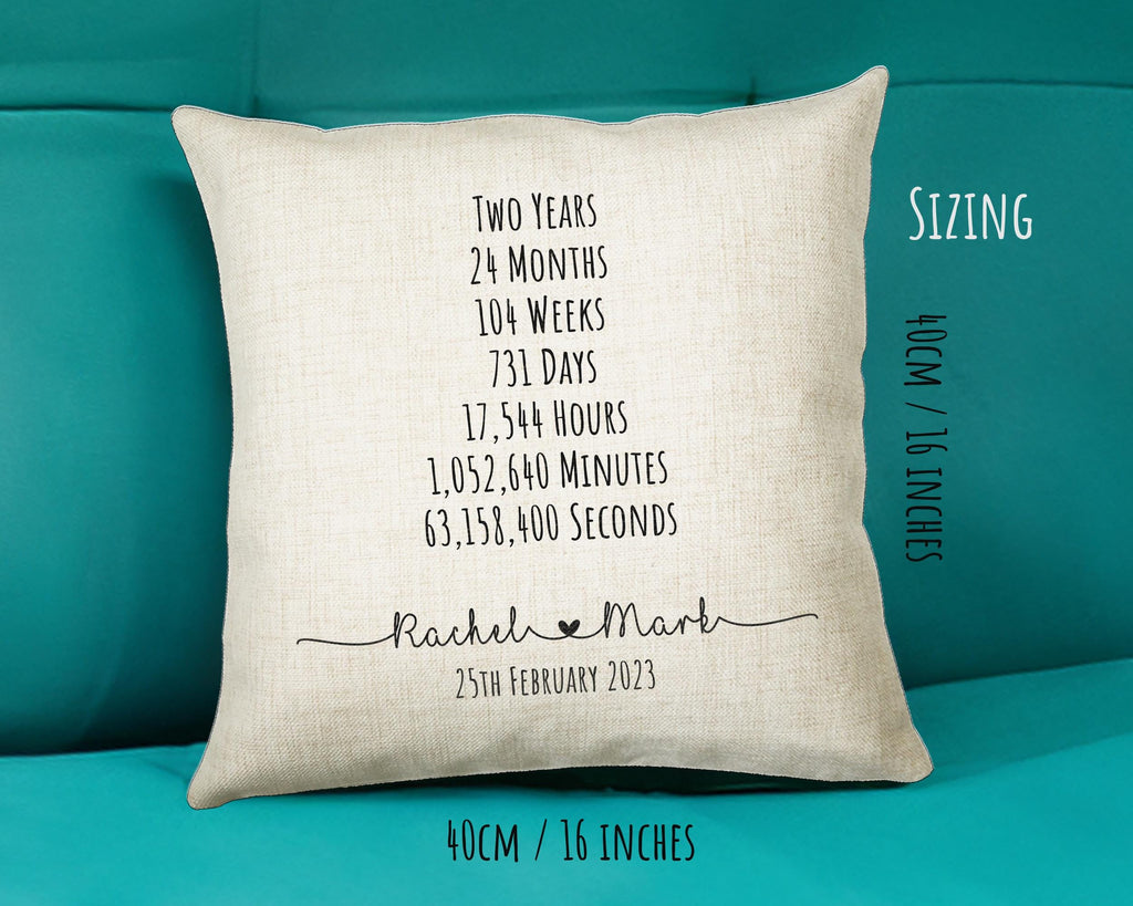 Personalised 2nd Anniversary Cushion