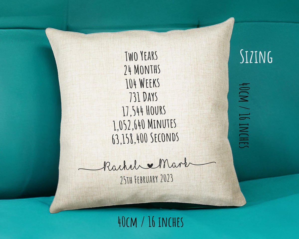 Personalised 2nd Anniversary Cushion