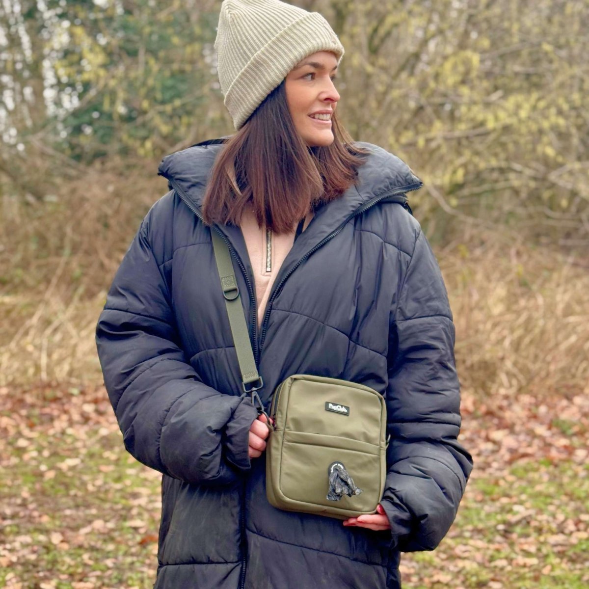 Mini Dog Walking Bag – Khaki Green