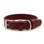 Oxblood Red Leather Dog Collar