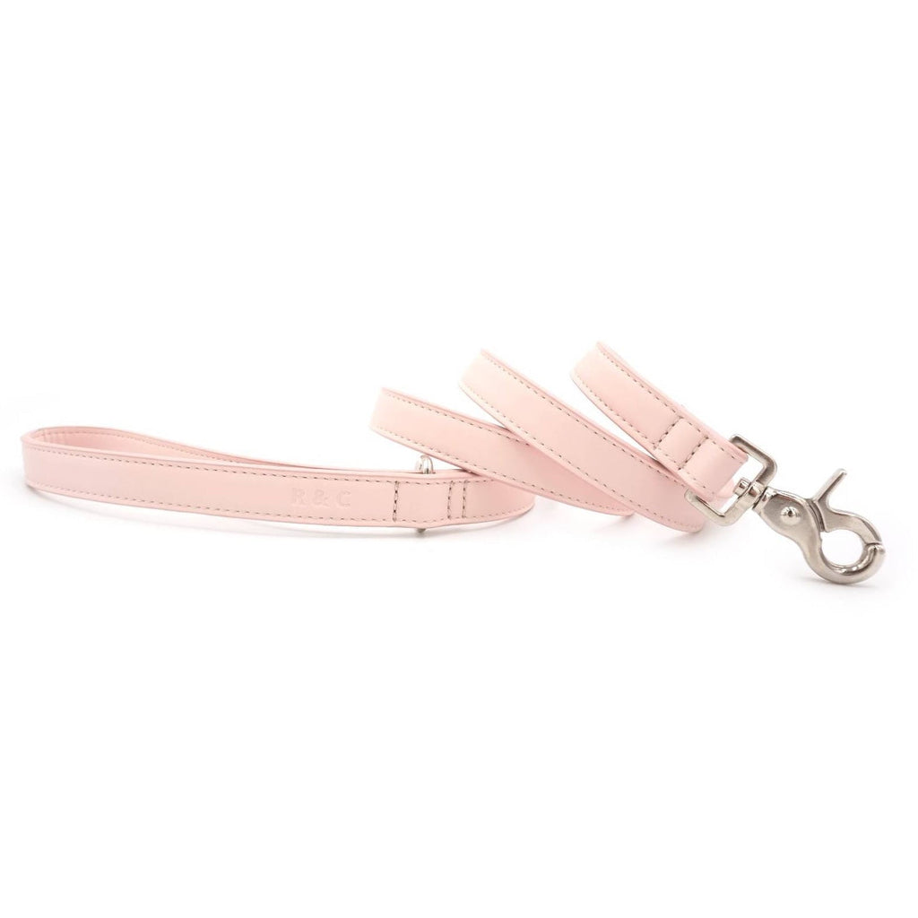 Pink Leather Dog Lead