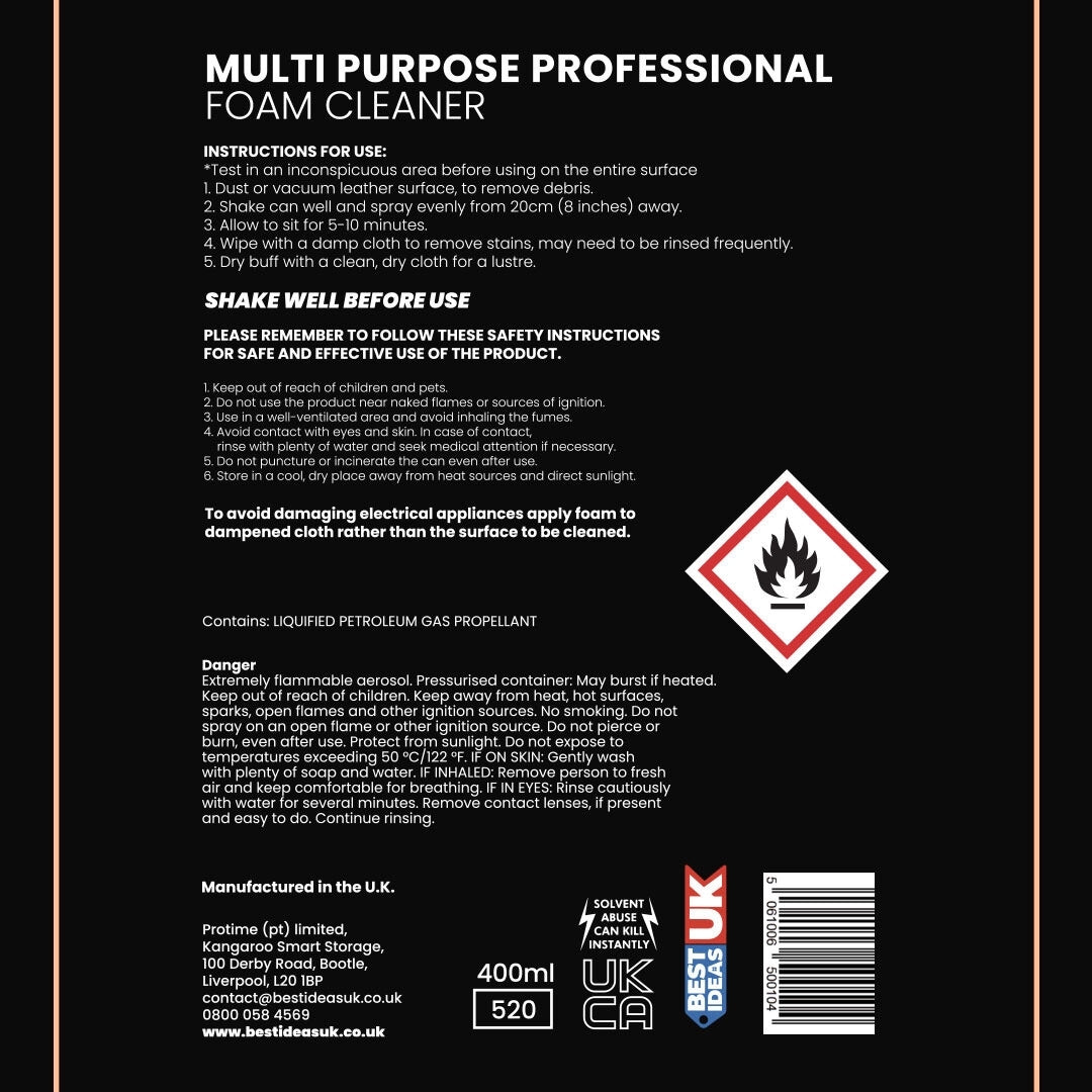 Profoam Leather Cleaner – Musk Scent