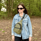 PupClub Dog Walking Sling Backpack – Khaki Green
